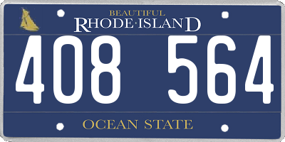 RI license plate 408564