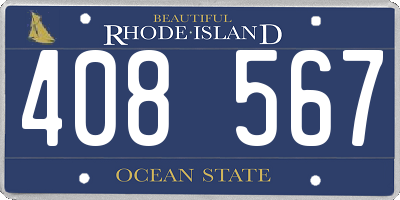 RI license plate 408567
