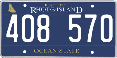 RI license plate 408570