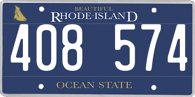 RI license plate 408574
