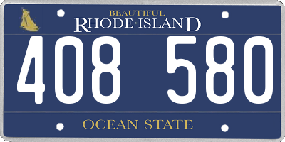 RI license plate 408580