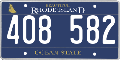 RI license plate 408582