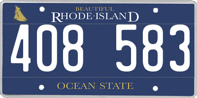 RI license plate 408583