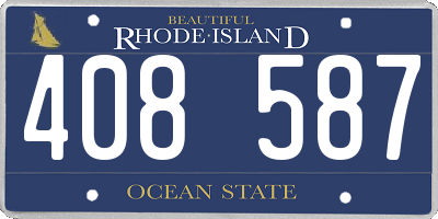 RI license plate 408587