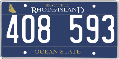 RI license plate 408593