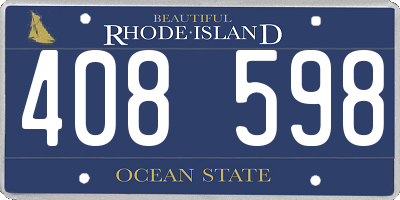 RI license plate 408598