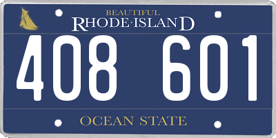 RI license plate 408601