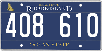 RI license plate 408610