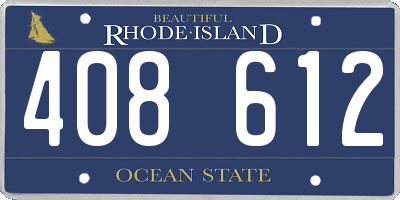 RI license plate 408612