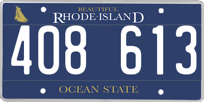 RI license plate 408613