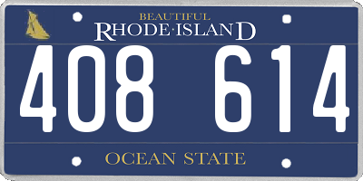 RI license plate 408614