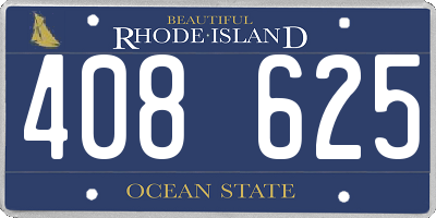 RI license plate 408625