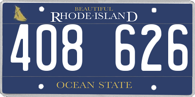 RI license plate 408626