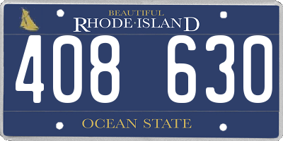 RI license plate 408630