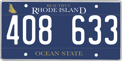 RI license plate 408633