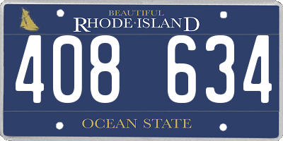 RI license plate 408634