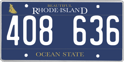 RI license plate 408636