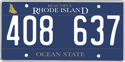 RI license plate 408637