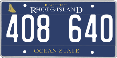 RI license plate 408640
