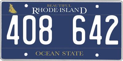 RI license plate 408642
