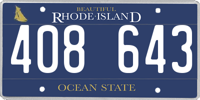 RI license plate 408643