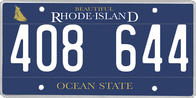 RI license plate 408644