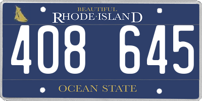 RI license plate 408645