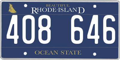 RI license plate 408646