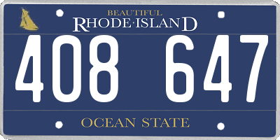 RI license plate 408647