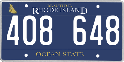 RI license plate 408648