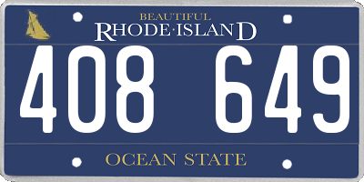RI license plate 408649