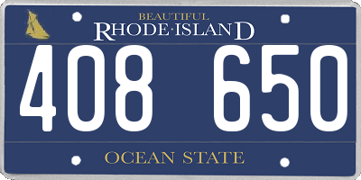 RI license plate 408650