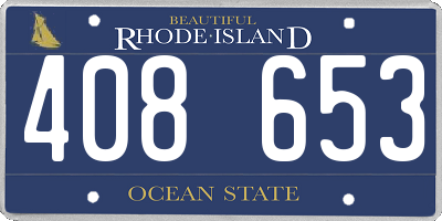 RI license plate 408653