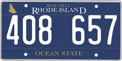 RI license plate 408657