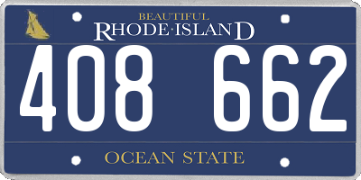 RI license plate 408662