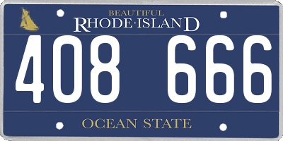RI license plate 408666