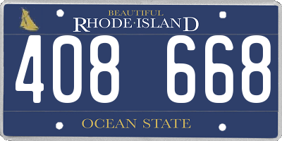 RI license plate 408668