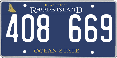 RI license plate 408669