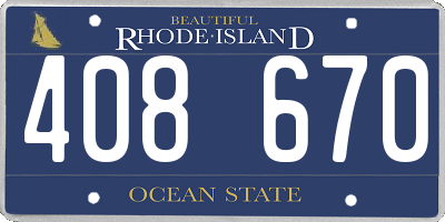 RI license plate 408670