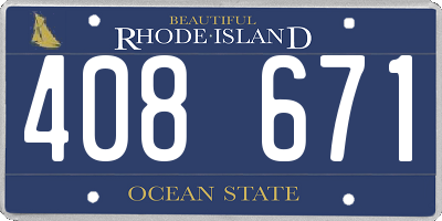 RI license plate 408671