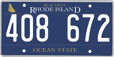 RI license plate 408672