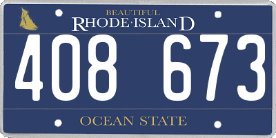 RI license plate 408673
