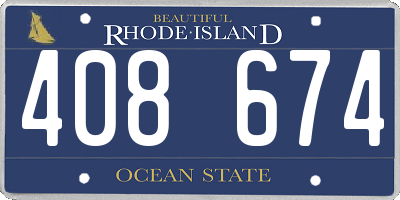 RI license plate 408674