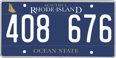 RI license plate 408676