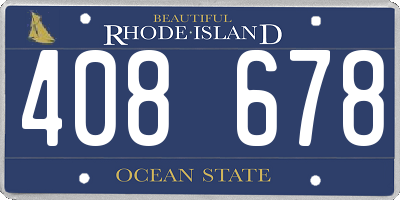 RI license plate 408678