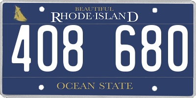 RI license plate 408680