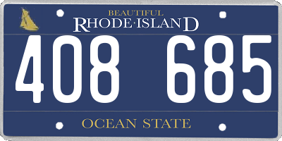 RI license plate 408685