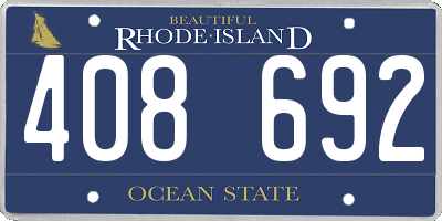 RI license plate 408692