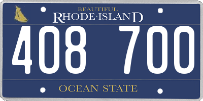 RI license plate 408700