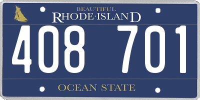 RI license plate 408701